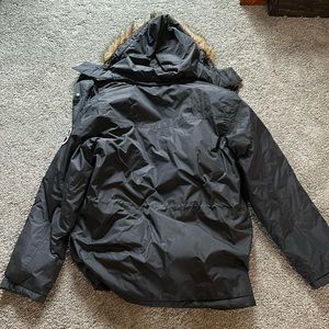 High quality, heavy duty, Swiss Tech coat. Dark gray.